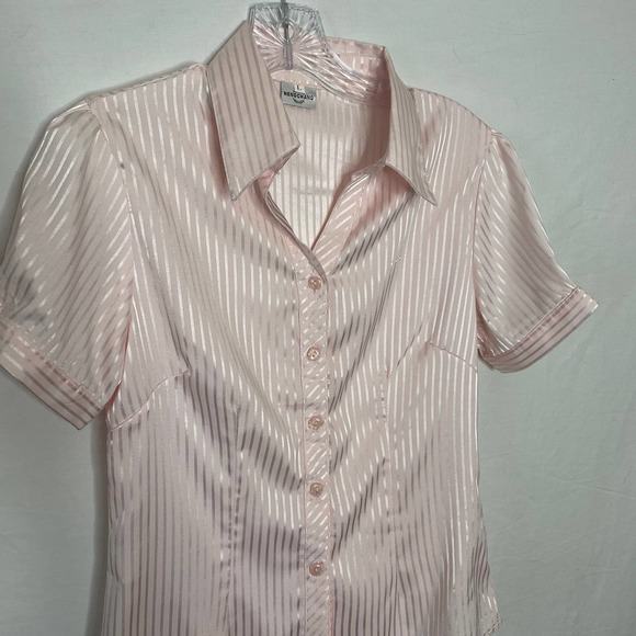 Hengchang Buttonup SS Blouse Sz L - Picture 2 of 5